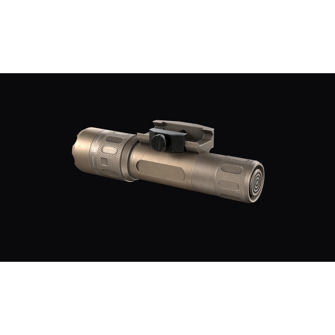 Insight WMX200 Tactical Weapon Light 3D Model – Low Poly Game Asset, FBX - View 9