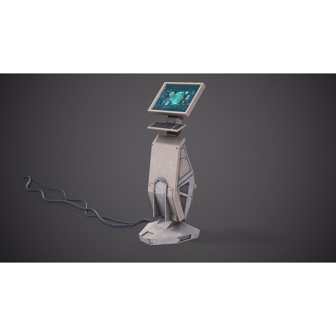Sci-Fi Terminal 3D Model – Low Poly PBR Game Asset, FBX, Blender - View 10