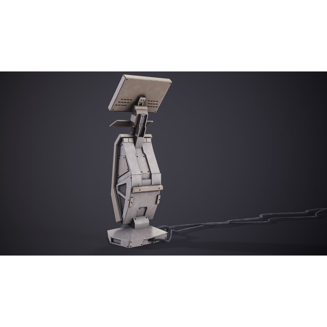 Sci-Fi Terminal 3D Model – Low Poly PBR Game Asset, FBX, Blender - View 16