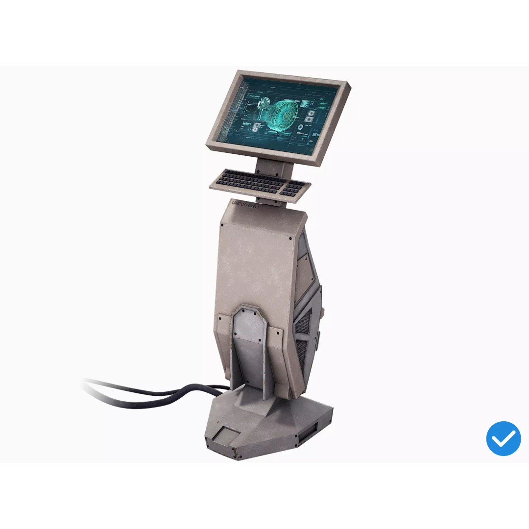 Sci-Fi Terminal 3D Model – Low Poly PBR Game Asset, FBX, Blender - View 2