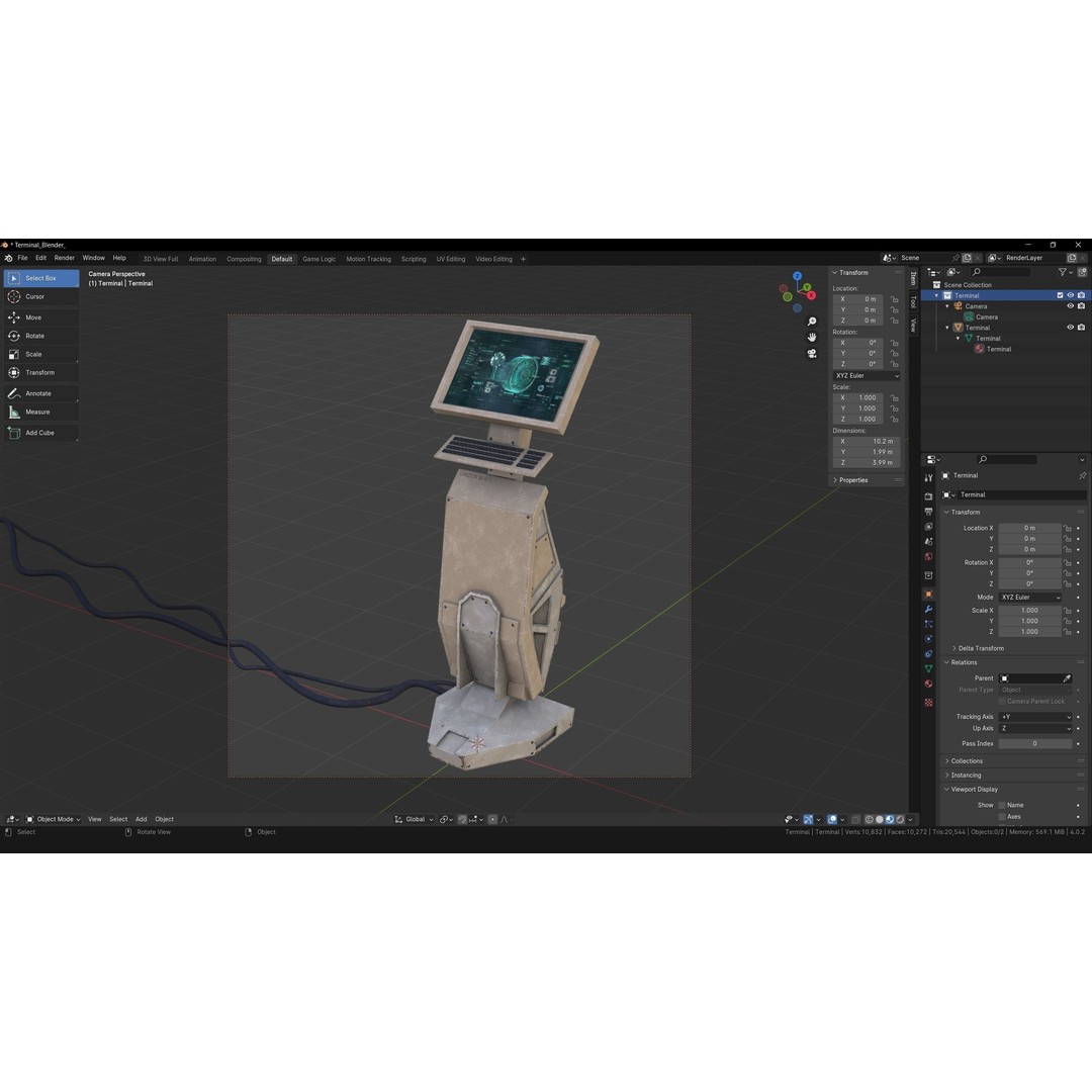 Sci-Fi Terminal 3D Model – Low Poly PBR Game Asset, FBX, Blender - View 20