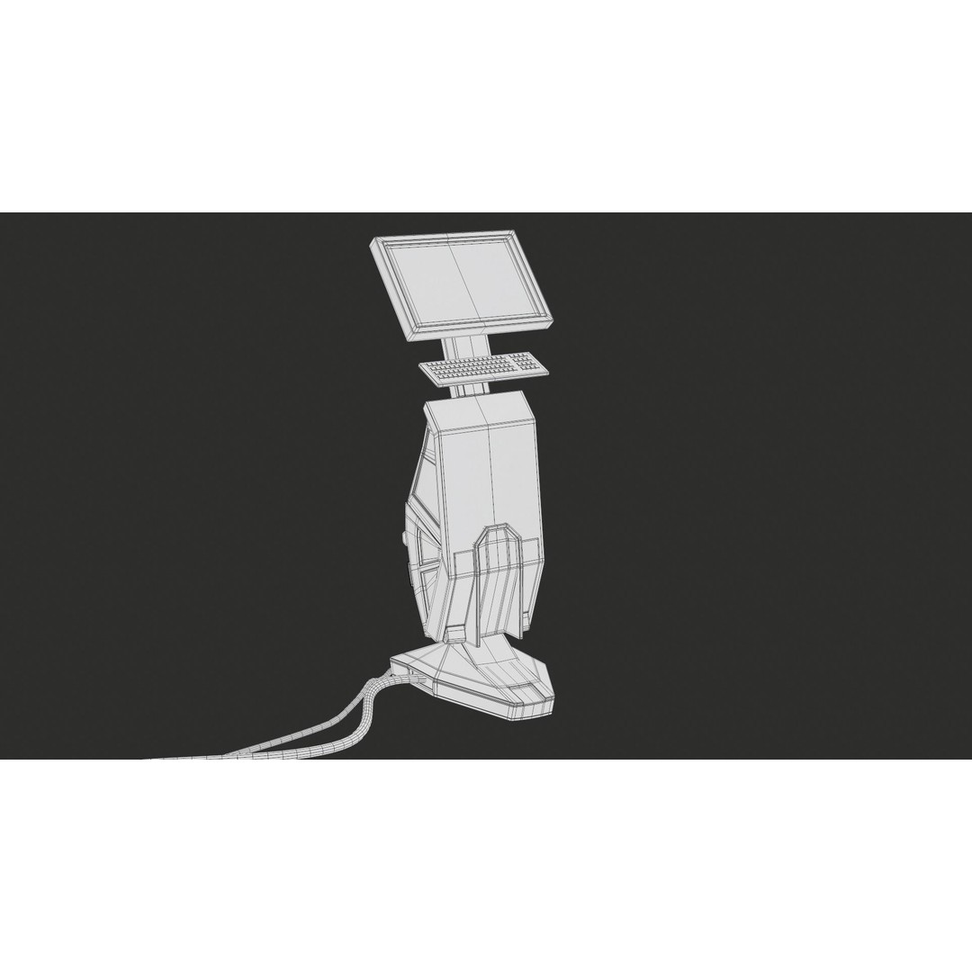 Sci-Fi Terminal 3D Model – Low Poly PBR Game Asset, FBX, Blender - View 21