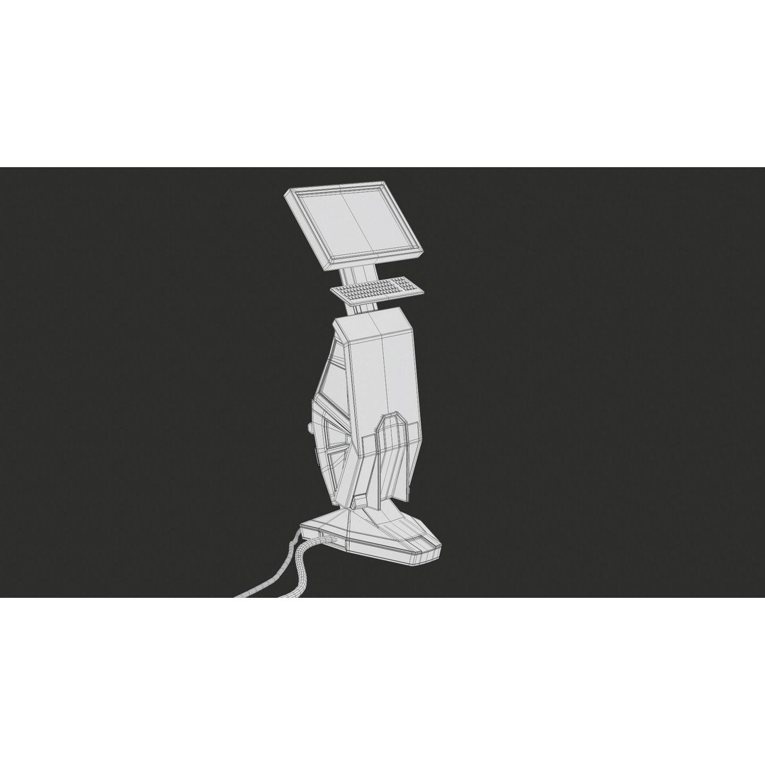 Sci-Fi Terminal 3D Model – Low Poly PBR Game Asset, FBX, Blender - View 22
