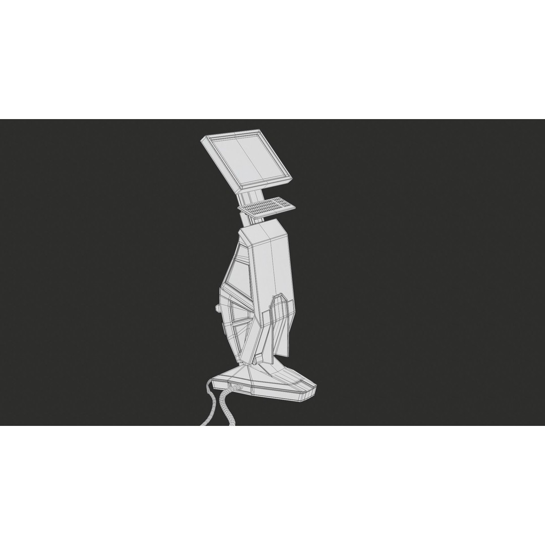 Sci-Fi Terminal 3D Model – Low Poly PBR Game Asset, FBX, Blender - View 23
