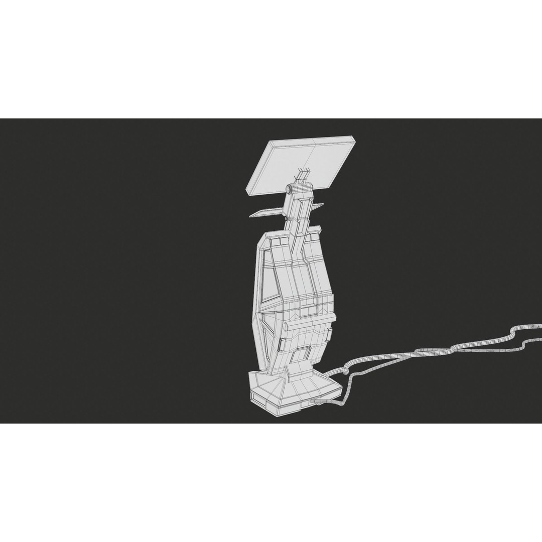 Sci-Fi Terminal 3D Model – Low Poly PBR Game Asset, FBX, Blender - View 36