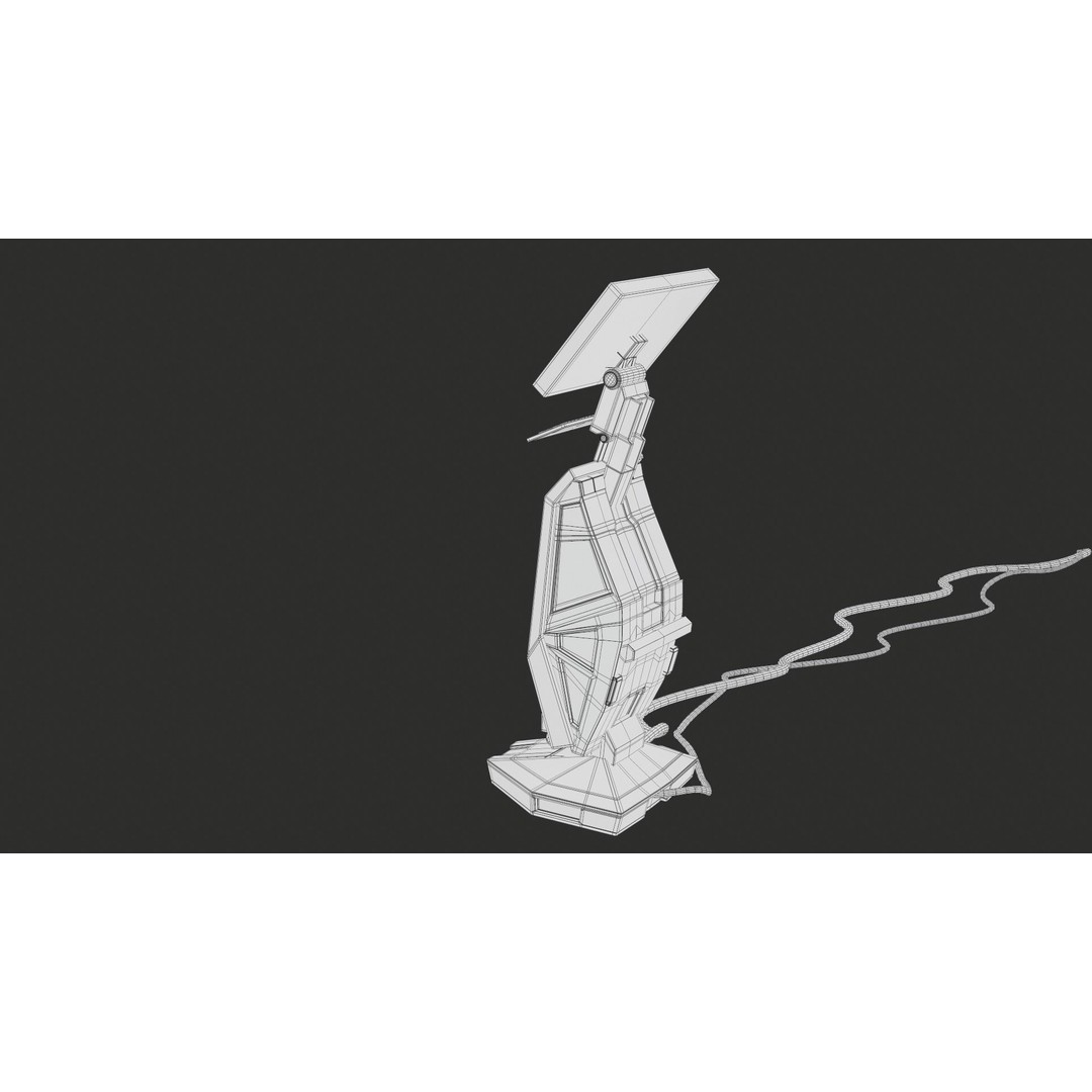 Sci-Fi Terminal 3D Model – Low Poly PBR Game Asset, FBX, Blender - View 38