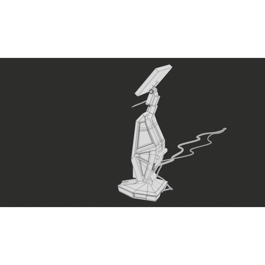 Sci-Fi Terminal 3D Model – Low Poly PBR Game Asset, FBX, Blender - View 39