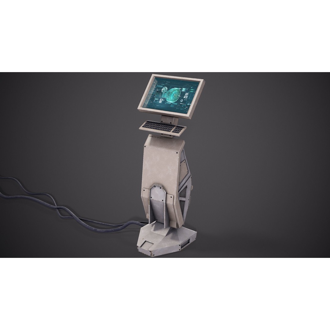 Sci-Fi Terminal 3D Model – Low Poly PBR Game Asset, FBX, Blender - View 4