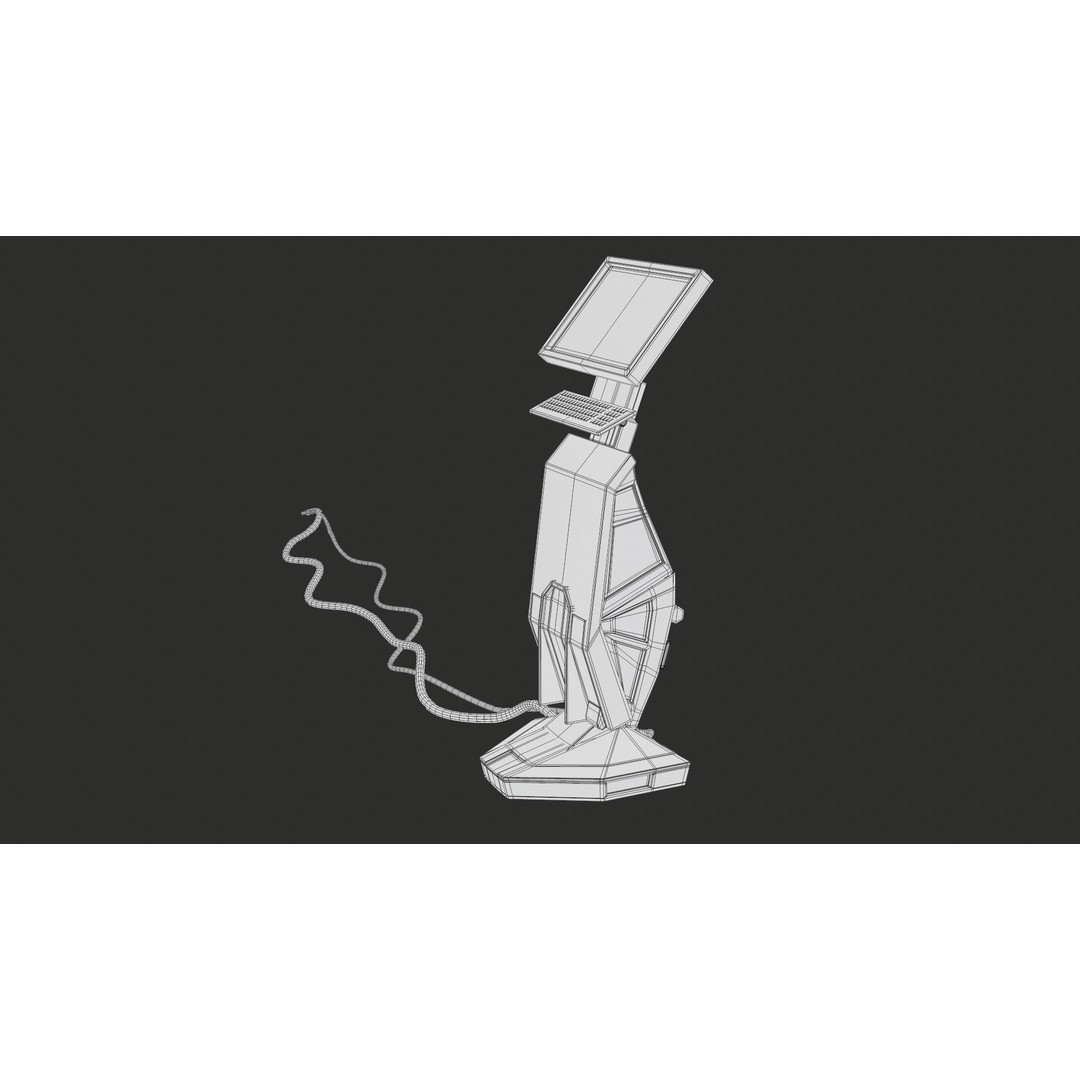 Sci-Fi Terminal 3D Model – Low Poly PBR Game Asset, FBX, Blender - View 43