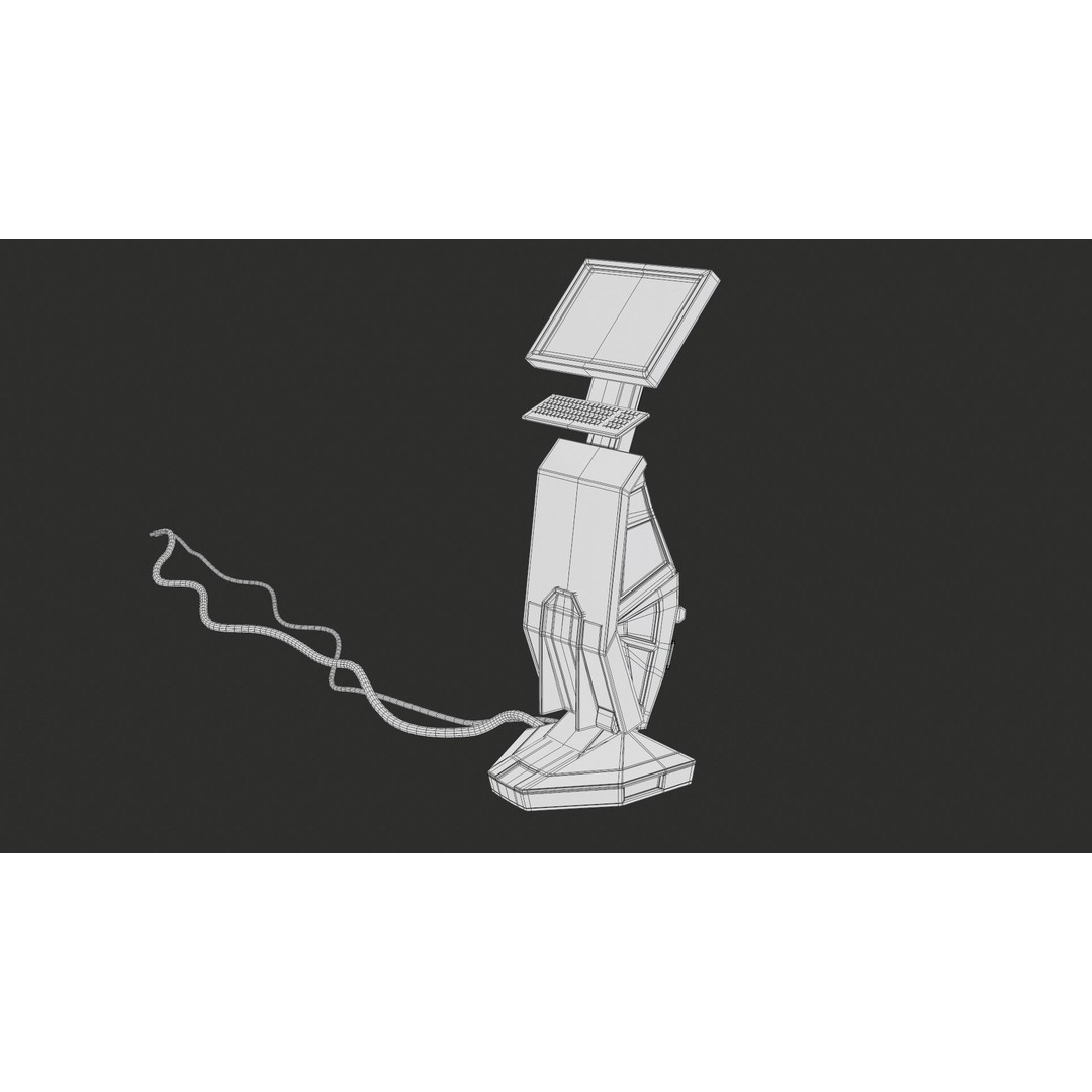 Sci-Fi Terminal 3D Model – Low Poly PBR Game Asset, FBX, Blender - View 44