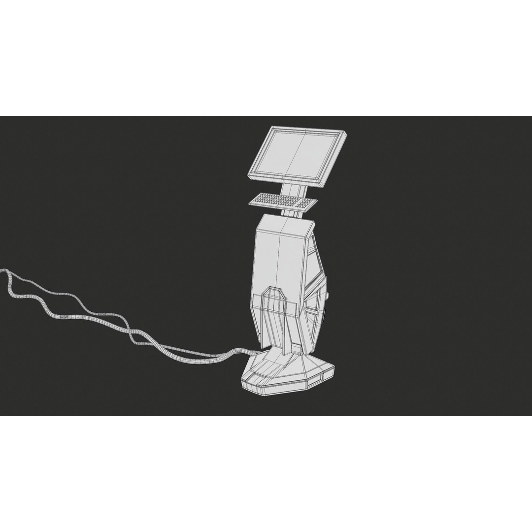 Sci-Fi Terminal 3D Model – Low Poly PBR Game Asset, FBX, Blender - View 45