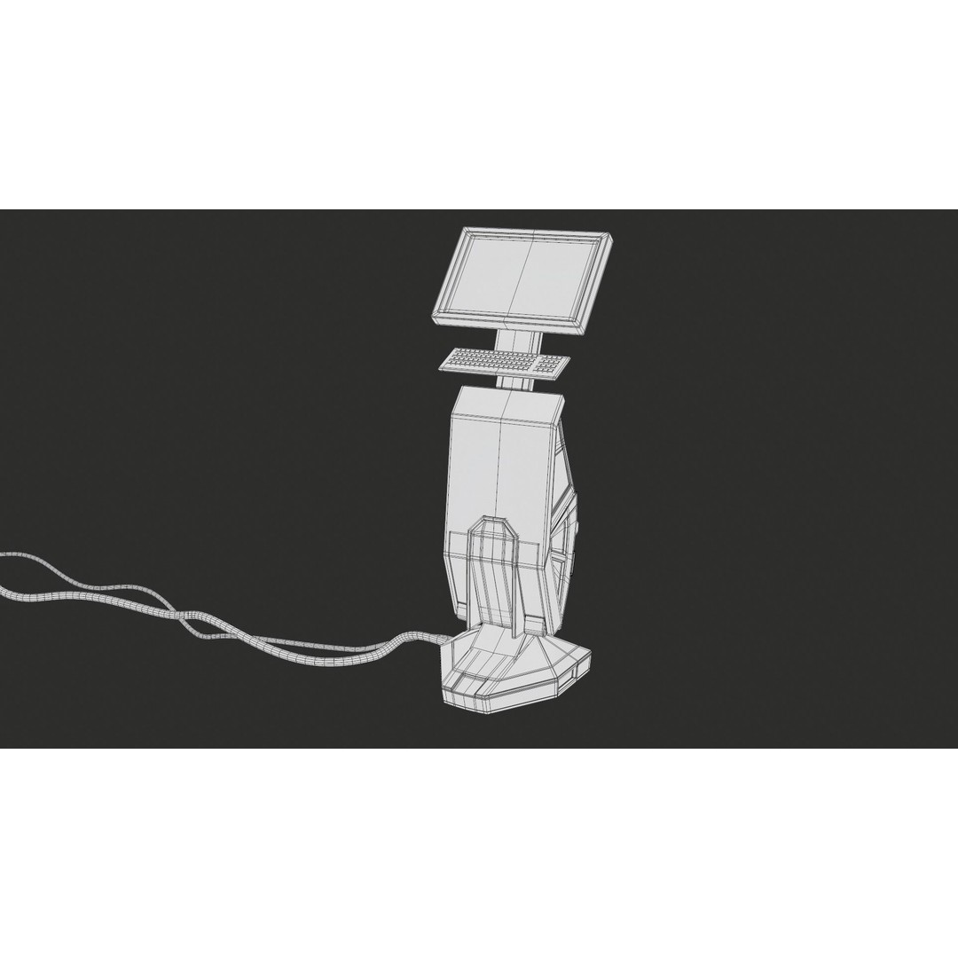 Sci-Fi Terminal 3D Model – Low Poly PBR Game Asset, FBX, Blender - View 46