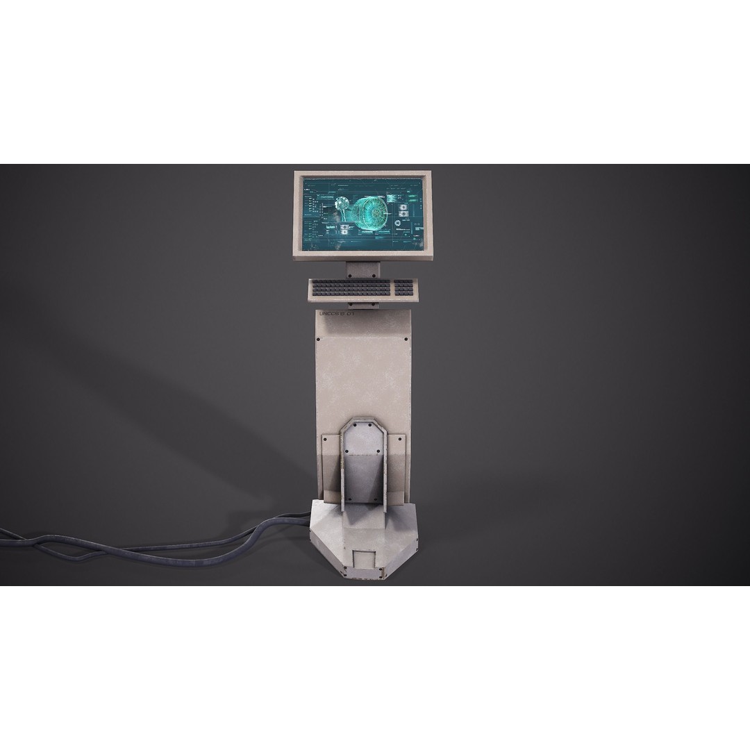 Sci-Fi Terminal 3D Model – Low Poly PBR Game Asset, FBX, Blender - View 5