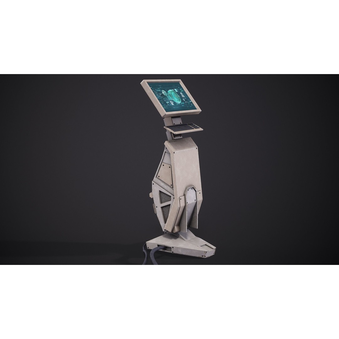 Sci-Fi Terminal 3D Model – Low Poly PBR Game Asset, FBX, Blender - View 8