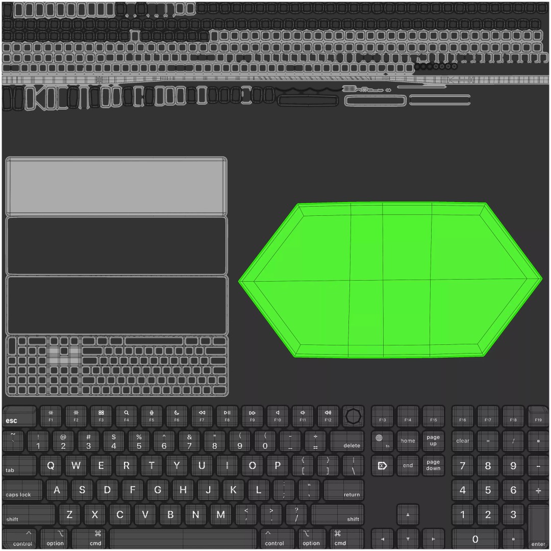 Apple Desktop Set 3D Model – High Poly PBR Asset for Blender, FBX - View 13