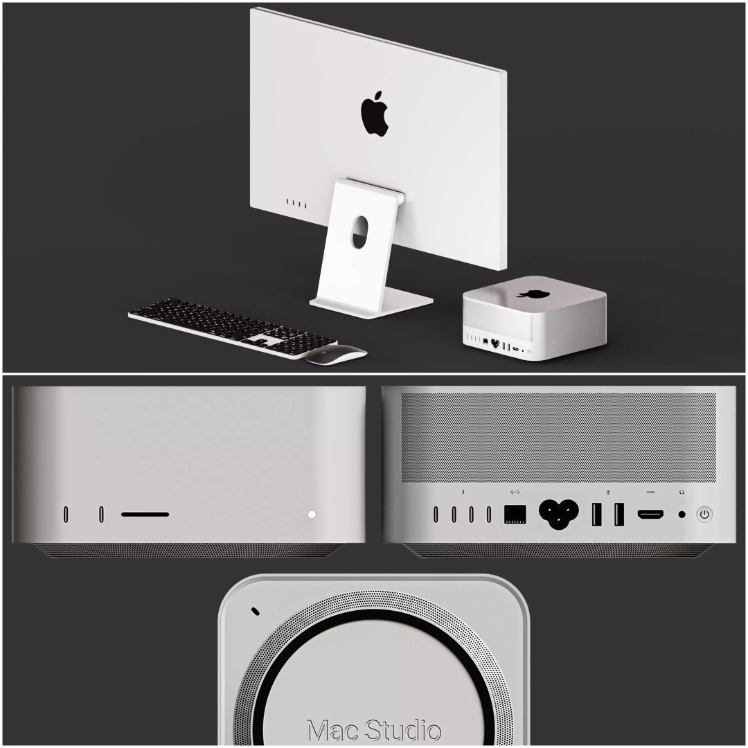 Apple Desktop Set 3D Model – High Poly PBR Asset for Blender, FBX - View 2