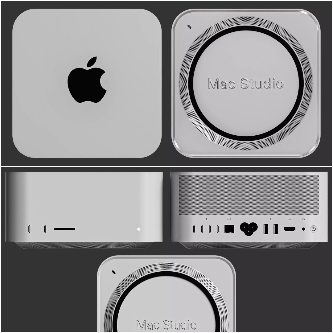 Apple Desktop Set 3D Model – High Poly PBR Asset for Blender, FBX - View 3