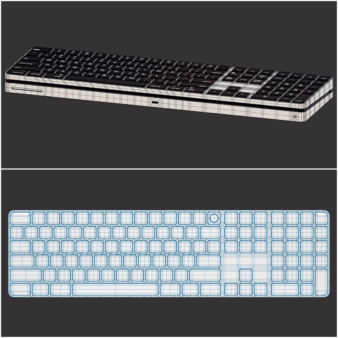 Apple Desktop Set 3D Model – High Poly PBR Asset for Blender, FBX - View 9