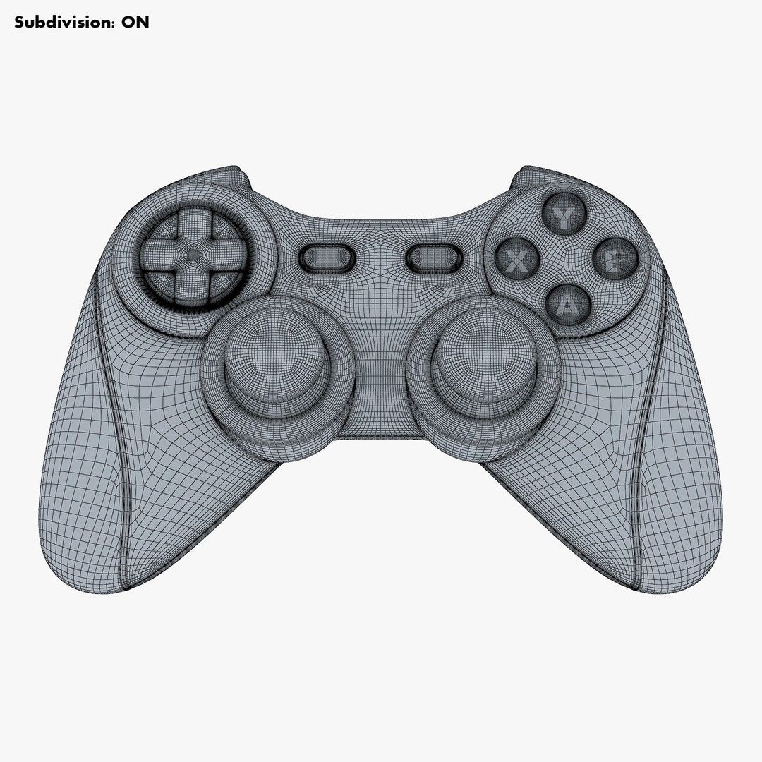 Generic Video Game Controller 3D Model – High Poly Game Asset, FBX, OBJ - View 15