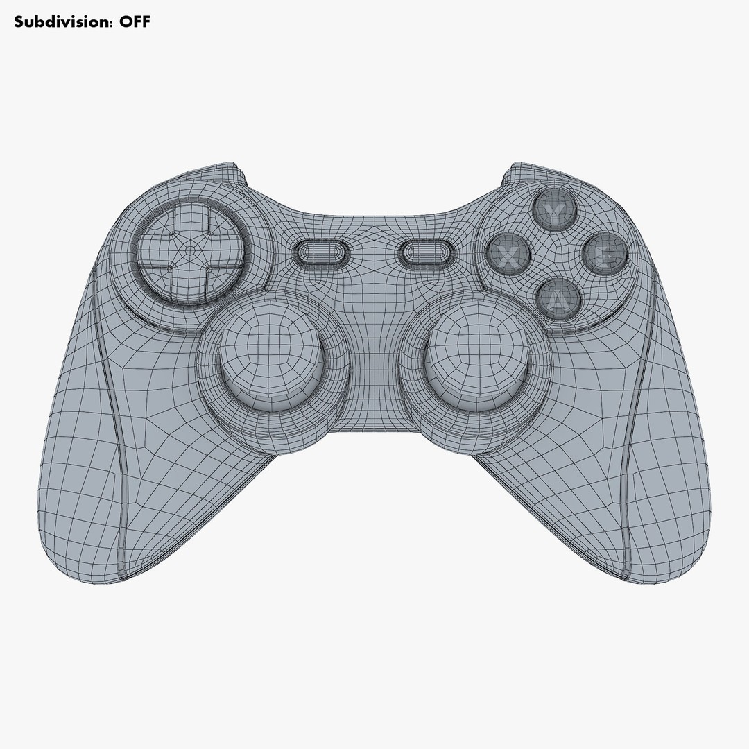 Generic Video Game Controller 3D Model – High Poly Game Asset, FBX, OBJ - View 16
