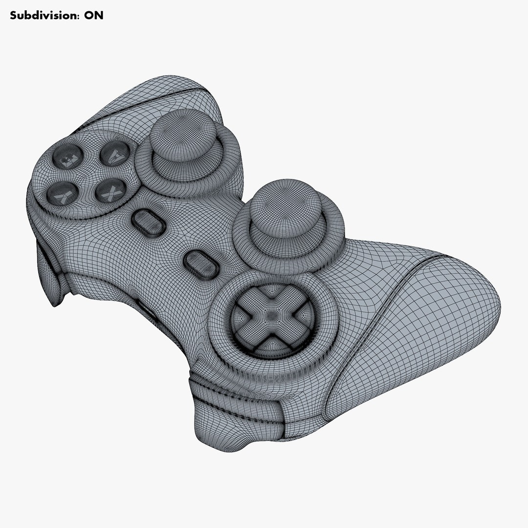 Generic Video Game Controller 3D Model – High Poly Game Asset, FBX, OBJ - View 19