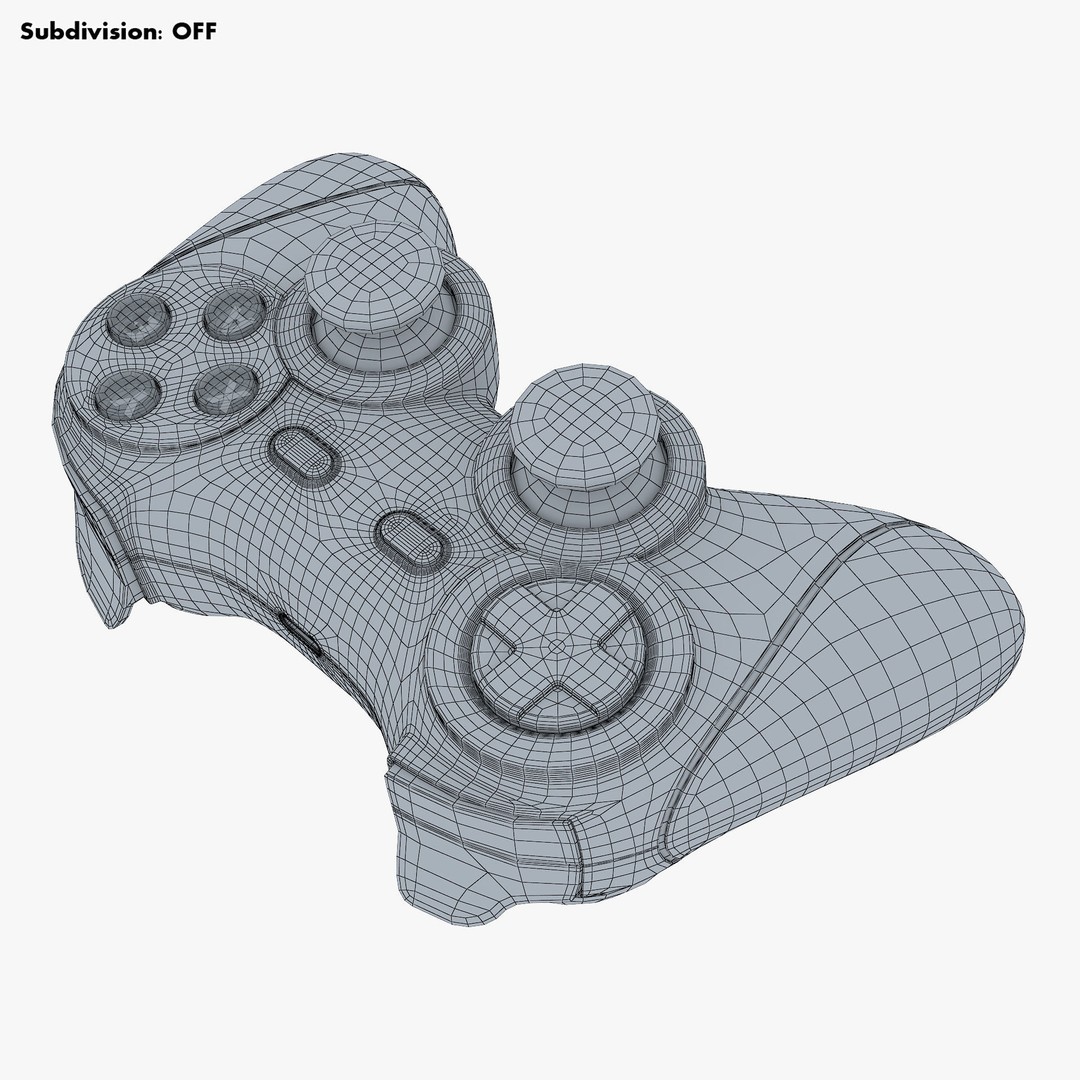 Generic Video Game Controller 3D Model – High Poly Game Asset, FBX, OBJ - View 20