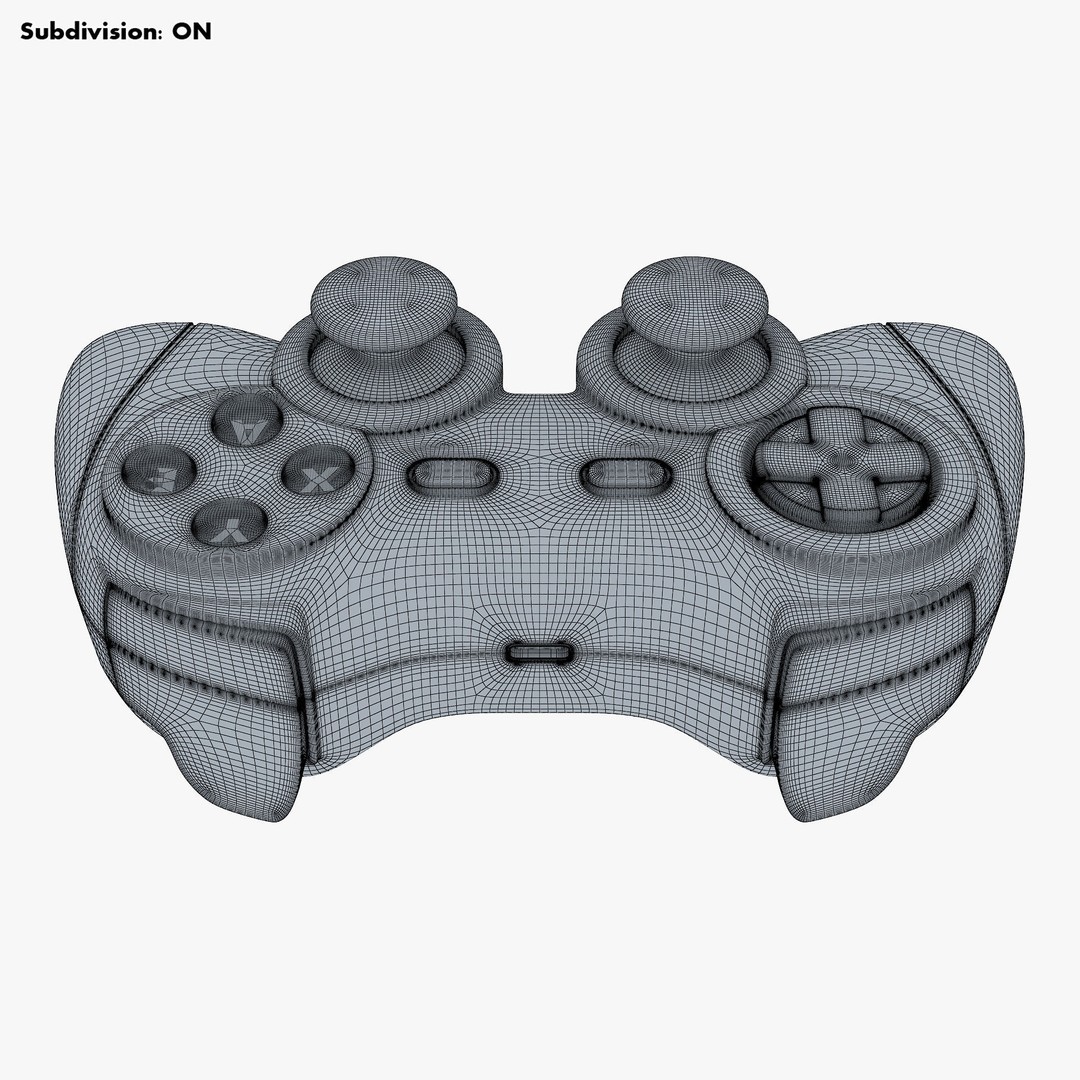 Generic Video Game Controller 3D Model – High Poly Game Asset, FBX, OBJ - View 21