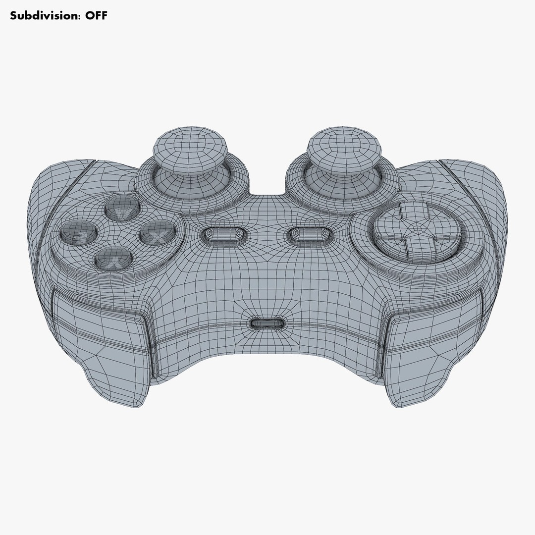 Generic Video Game Controller 3D Model – High Poly Game Asset, FBX, OBJ - View 22