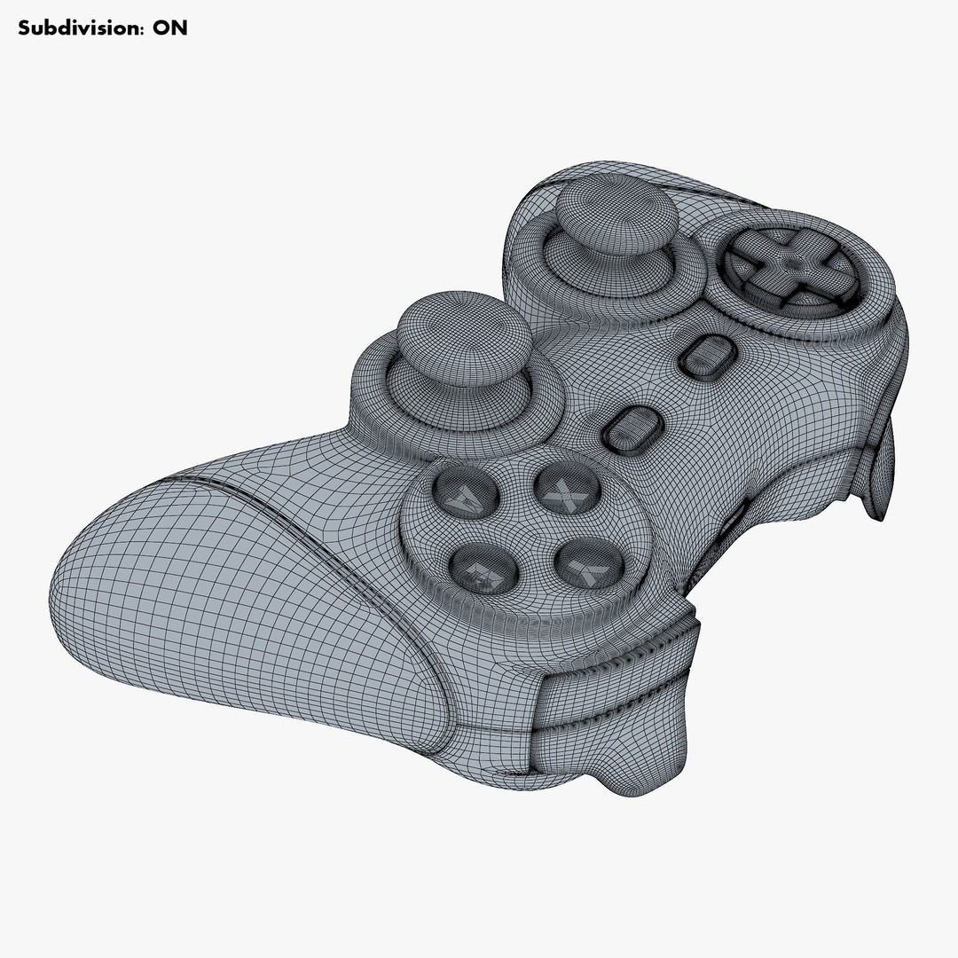 Generic Video Game Controller 3D Model – High Poly Game Asset, FBX, OBJ - View 23