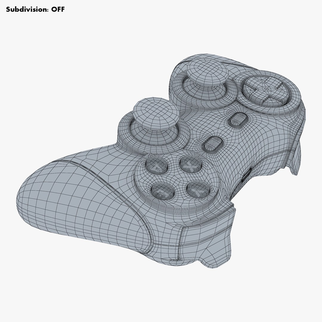 Generic Video Game Controller 3D Model – High Poly Game Asset, FBX, OBJ - View 24