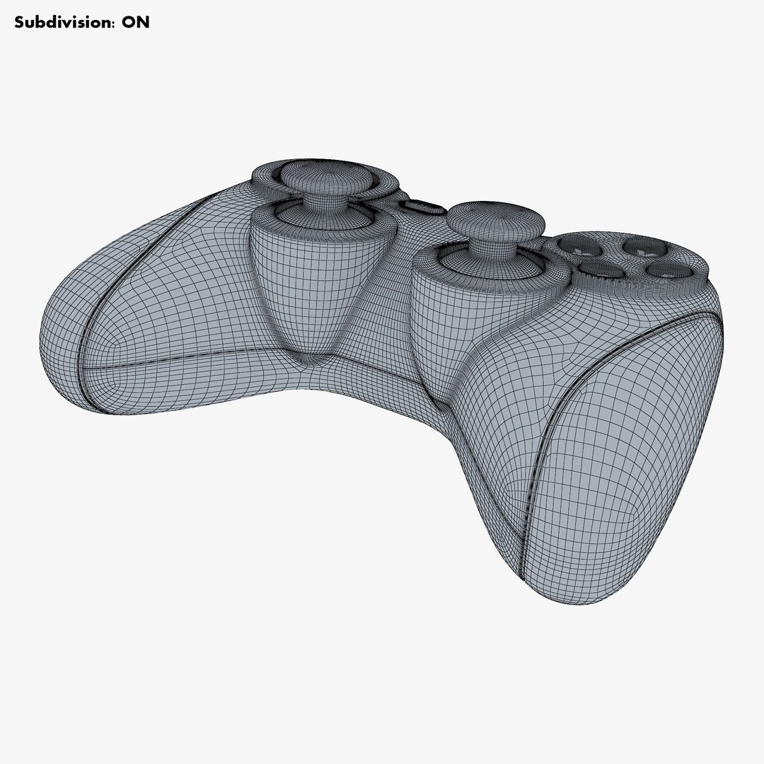 Generic Video Game Controller 3D Model – High Poly Game Asset, FBX, OBJ - View 25