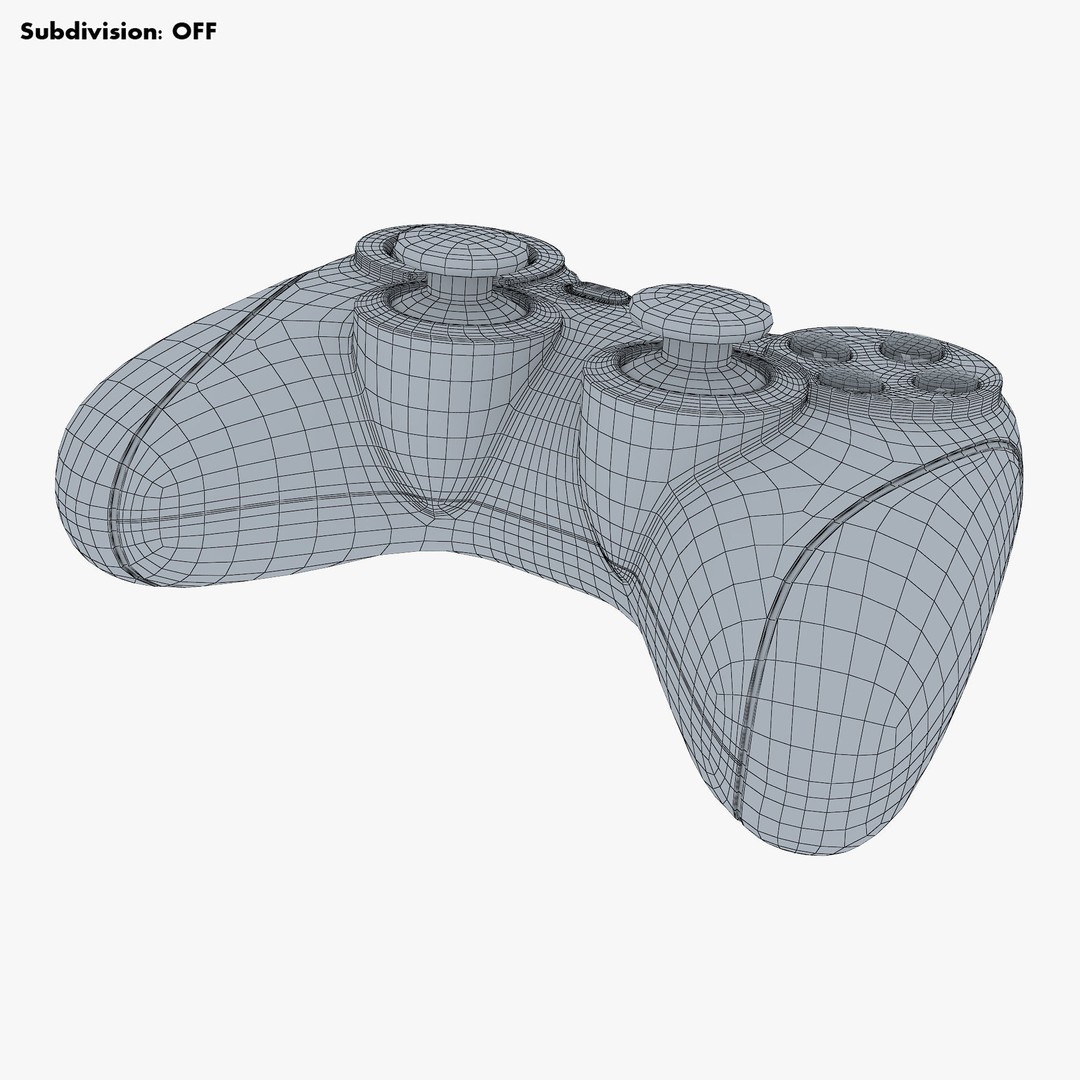 Generic Video Game Controller 3D Model – High Poly Game Asset, FBX, OBJ - View 26
