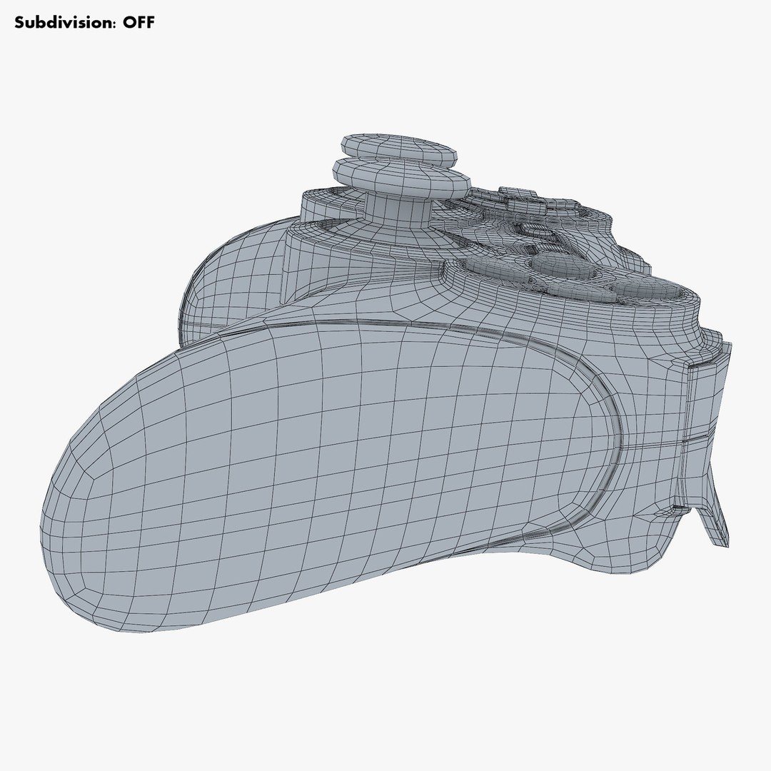 Generic Video Game Controller 3D Model – High Poly Game Asset, FBX, OBJ - View 28