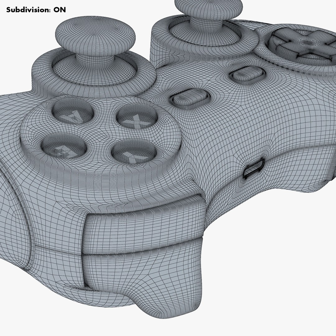 Generic Video Game Controller 3D Model – High Poly Game Asset, FBX, OBJ - View 29