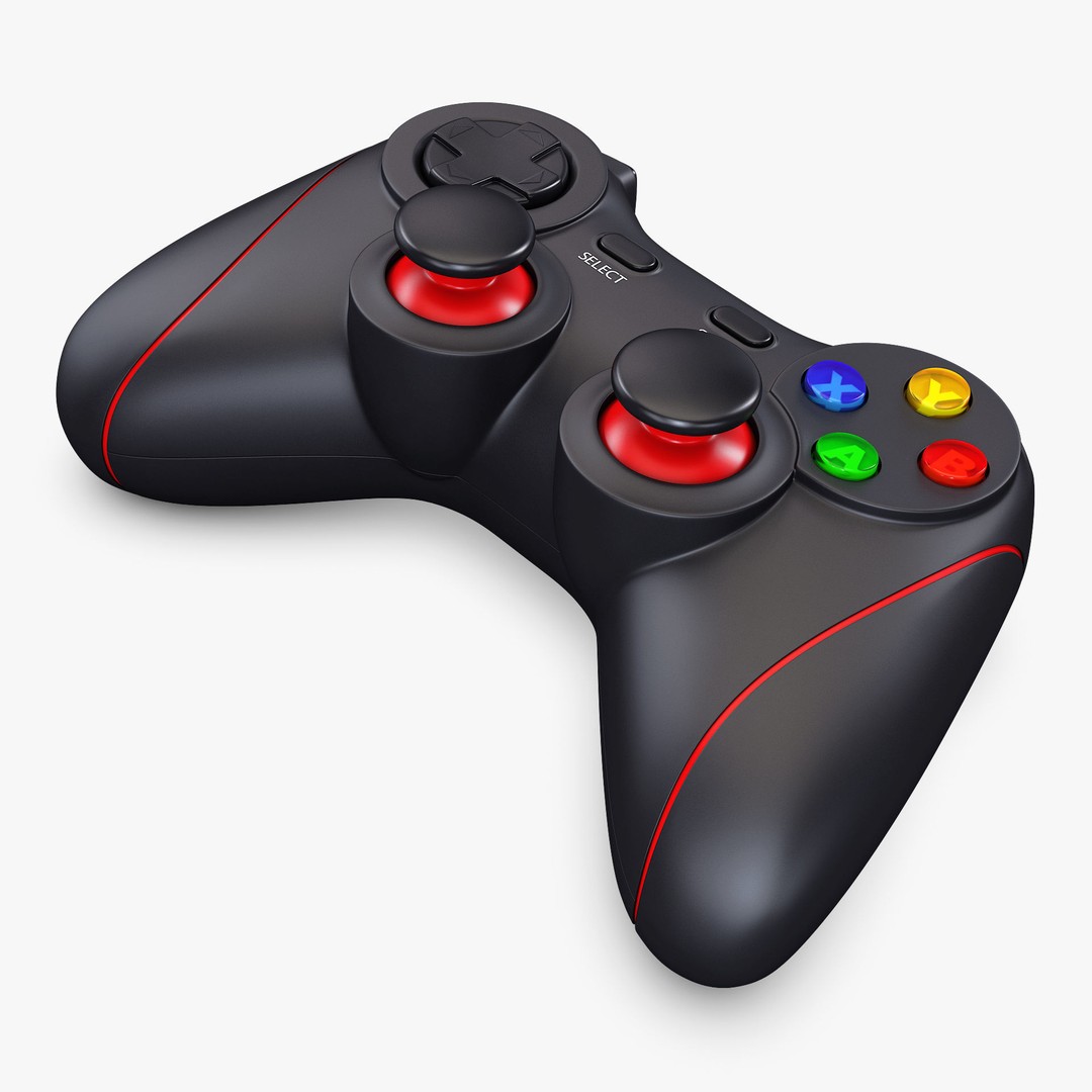 Generic Video Game Controller 3D Model – High Poly Game Asset, FBX, OBJ - View 3