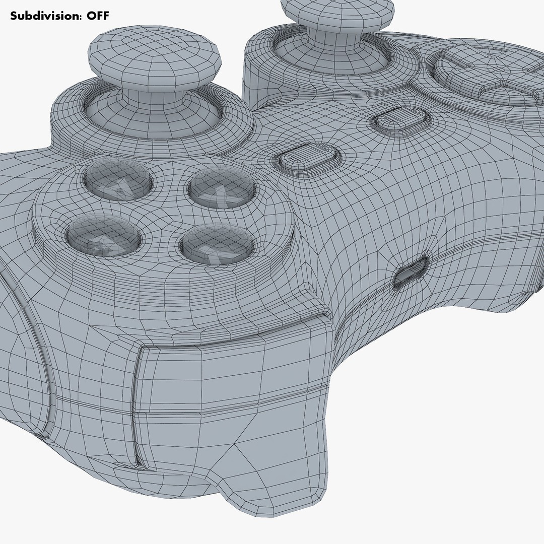 Generic Video Game Controller 3D Model – High Poly Game Asset, FBX, OBJ - View 30