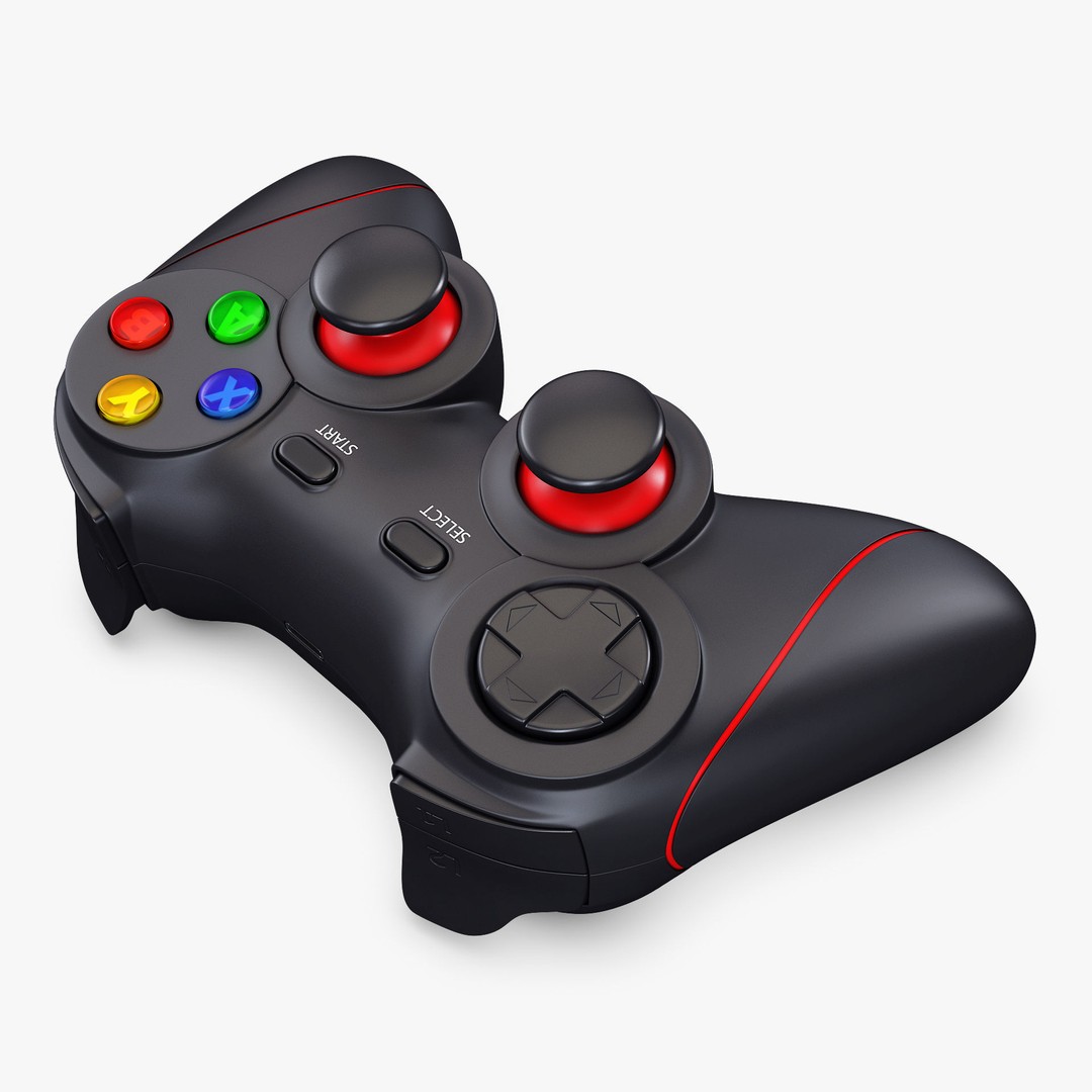 Generic Video Game Controller 3D Model – High Poly Game Asset, FBX, OBJ - View 4
