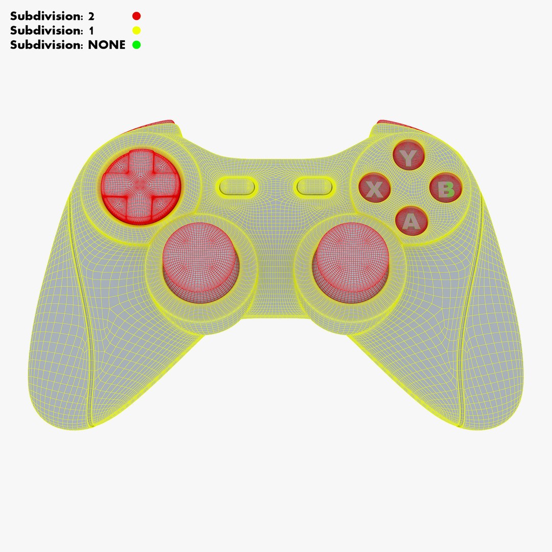 Generic Video Game Controller 3D Model – High Poly Game Asset, FBX, OBJ - View 43
