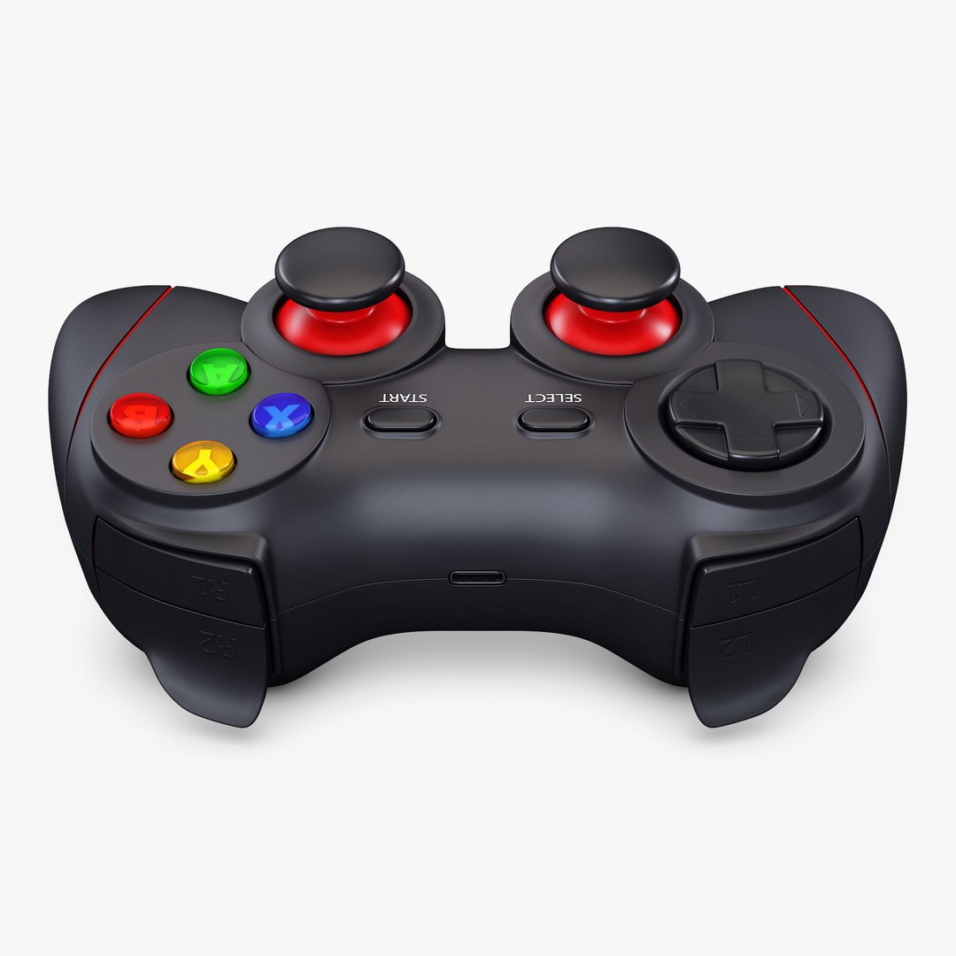 Generic Video Game Controller 3D Model – High Poly Game Asset, FBX, OBJ - View 5
