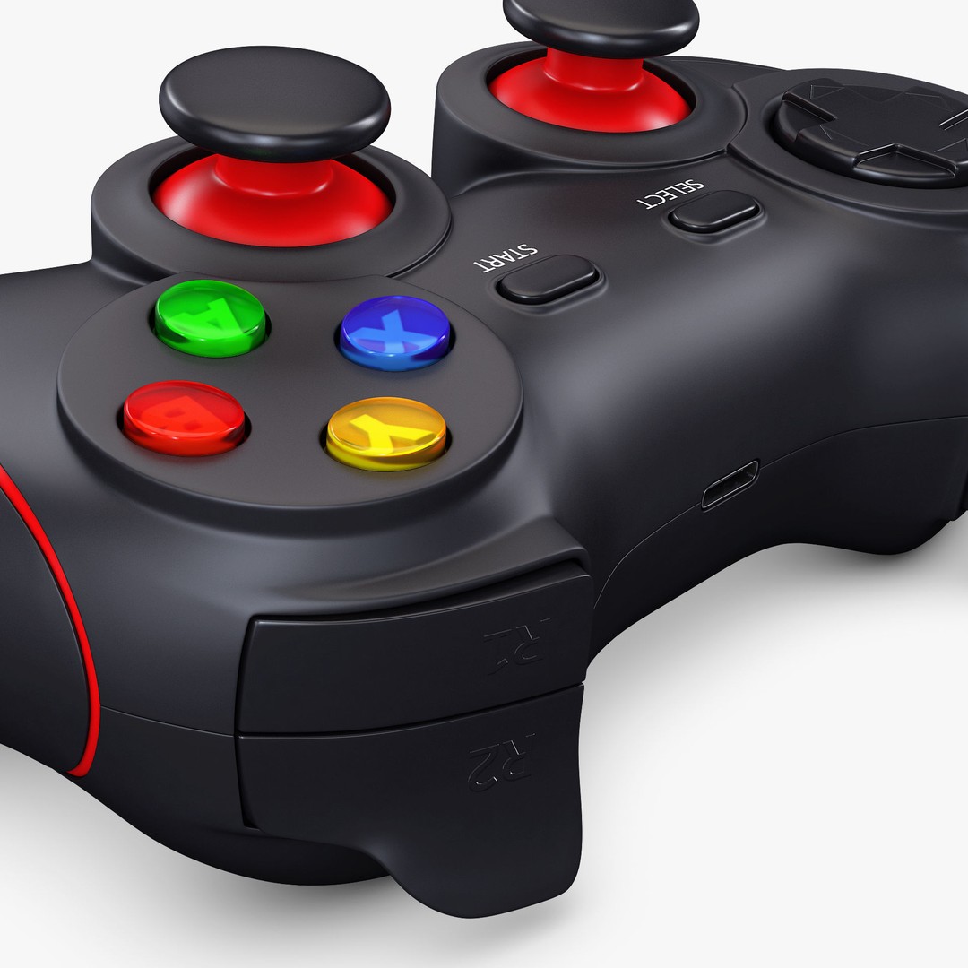 Generic Video Game Controller 3D Model – High Poly Game Asset, FBX, OBJ - View 9
