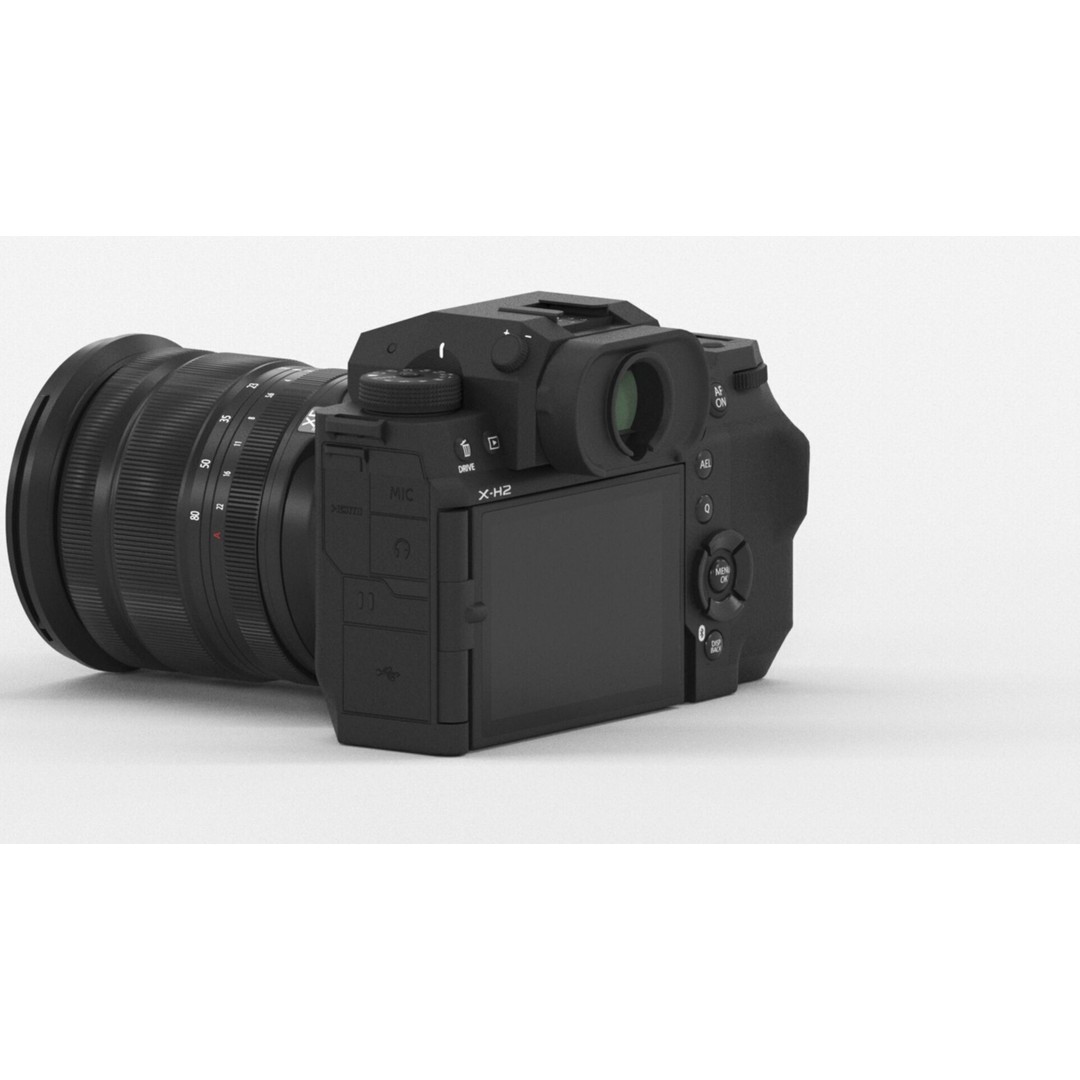 FUJIFILM X H2 3D Model – Low Poly Mirrorless Camera, FBX, PBR - View 7