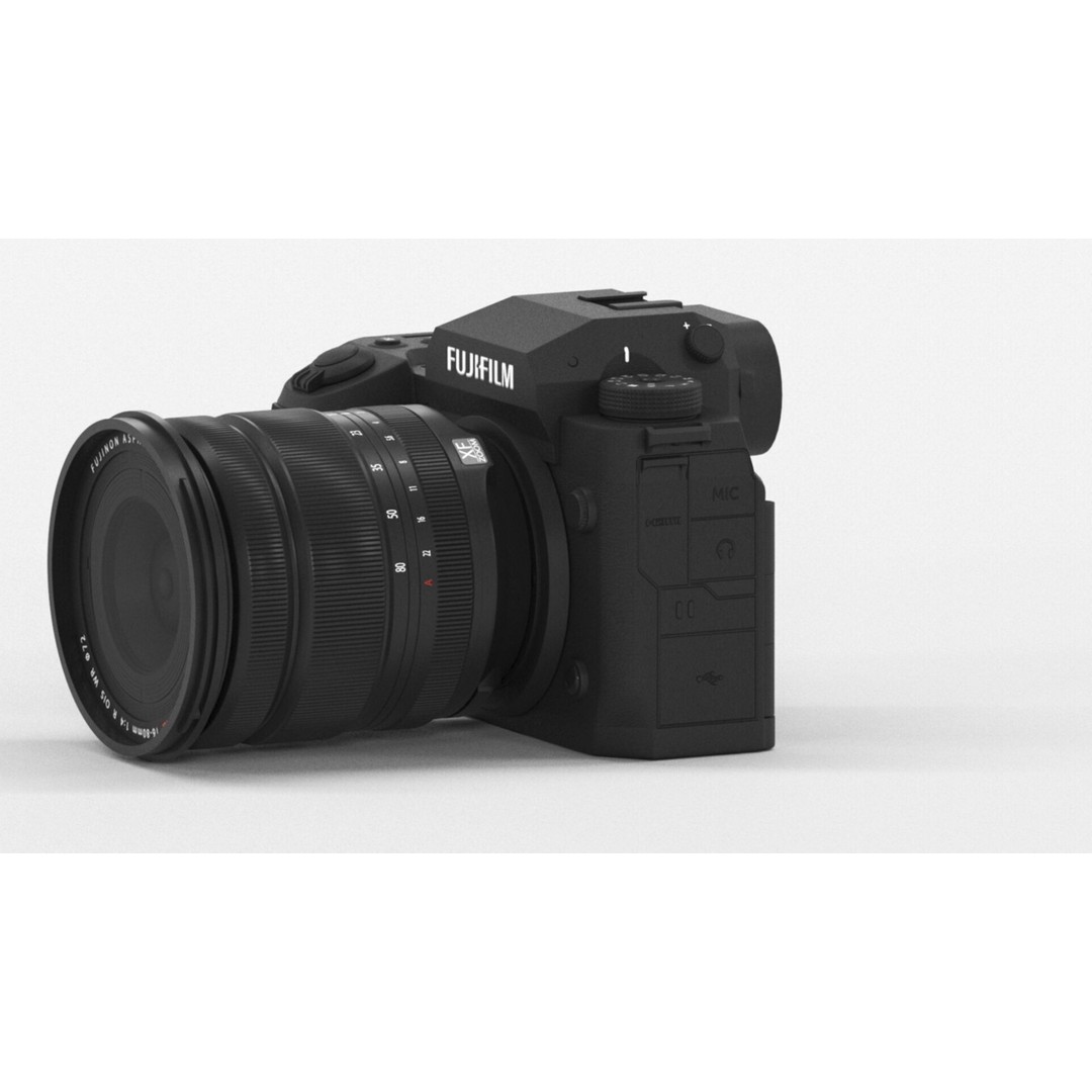 FUJIFILM X H2 3D Model – Low Poly Mirrorless Camera, FBX, PBR - View 8