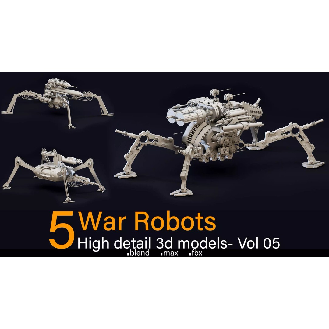 War Robots 3D Model – High Detail Sci-Fi Mecha Asset, FBX & Blender - View 2
