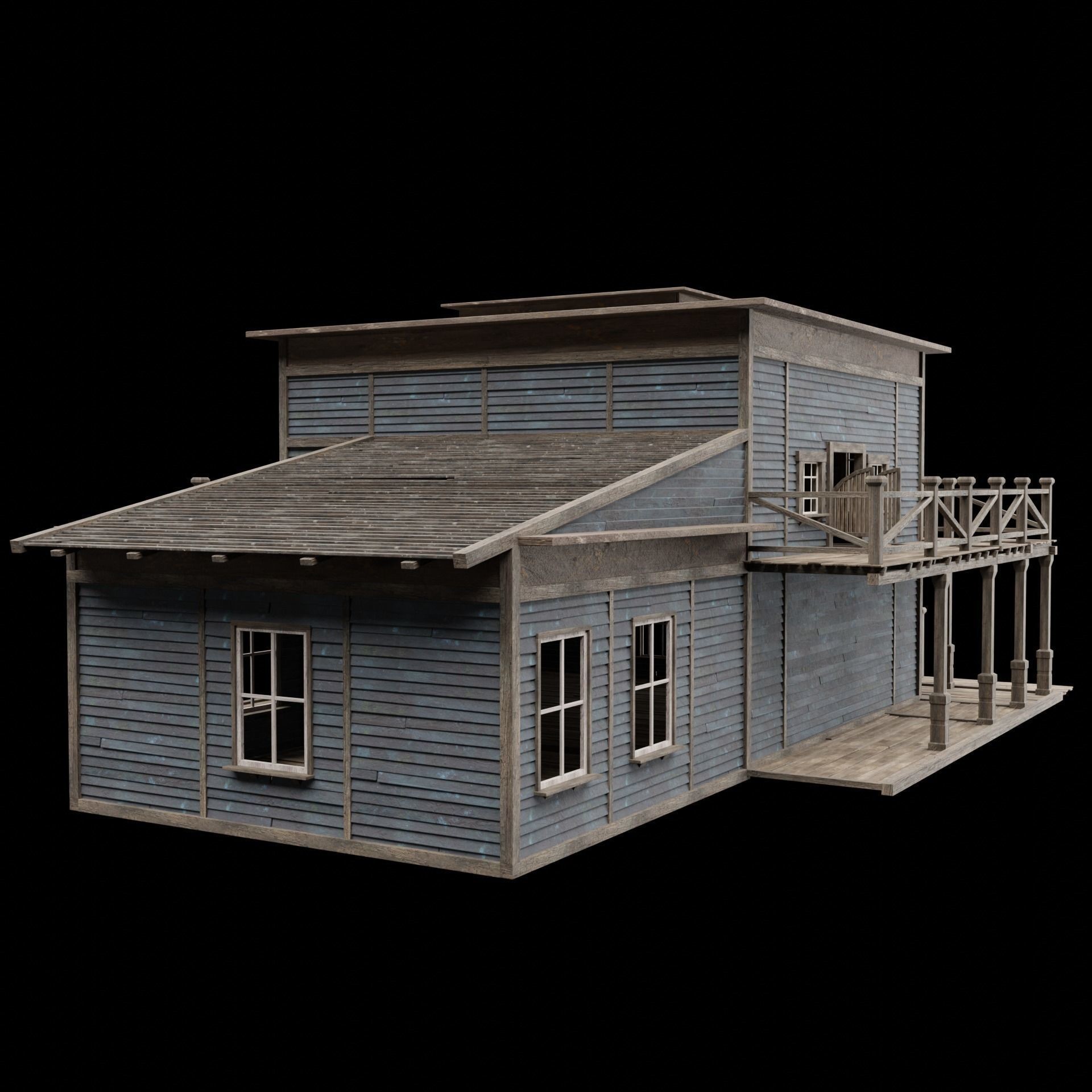 Wild West Saloon - Low-Poly Game-Ready 3D Model - View 10