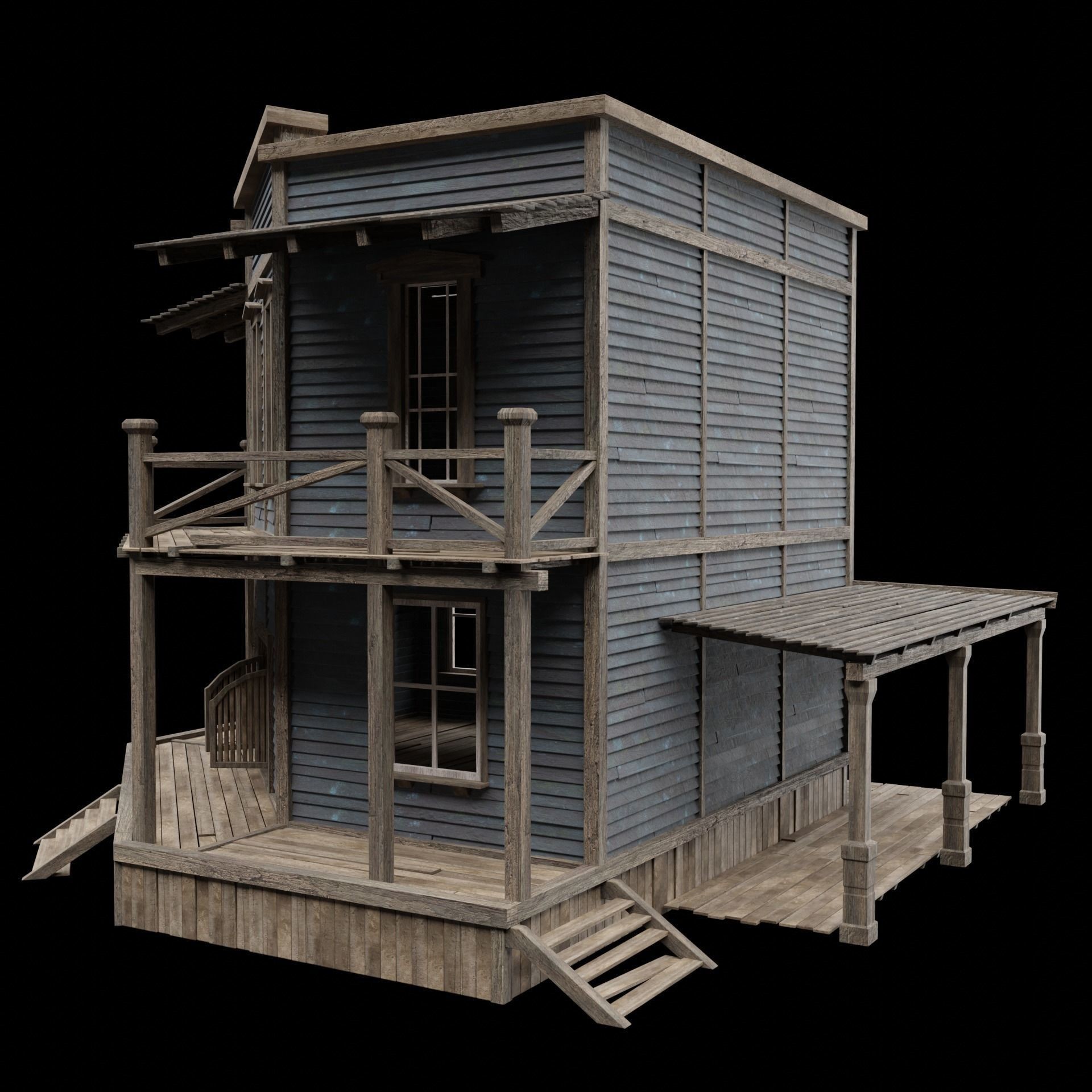 Wild West Saloon - Low-Poly Game-Ready 3D Model - View 15