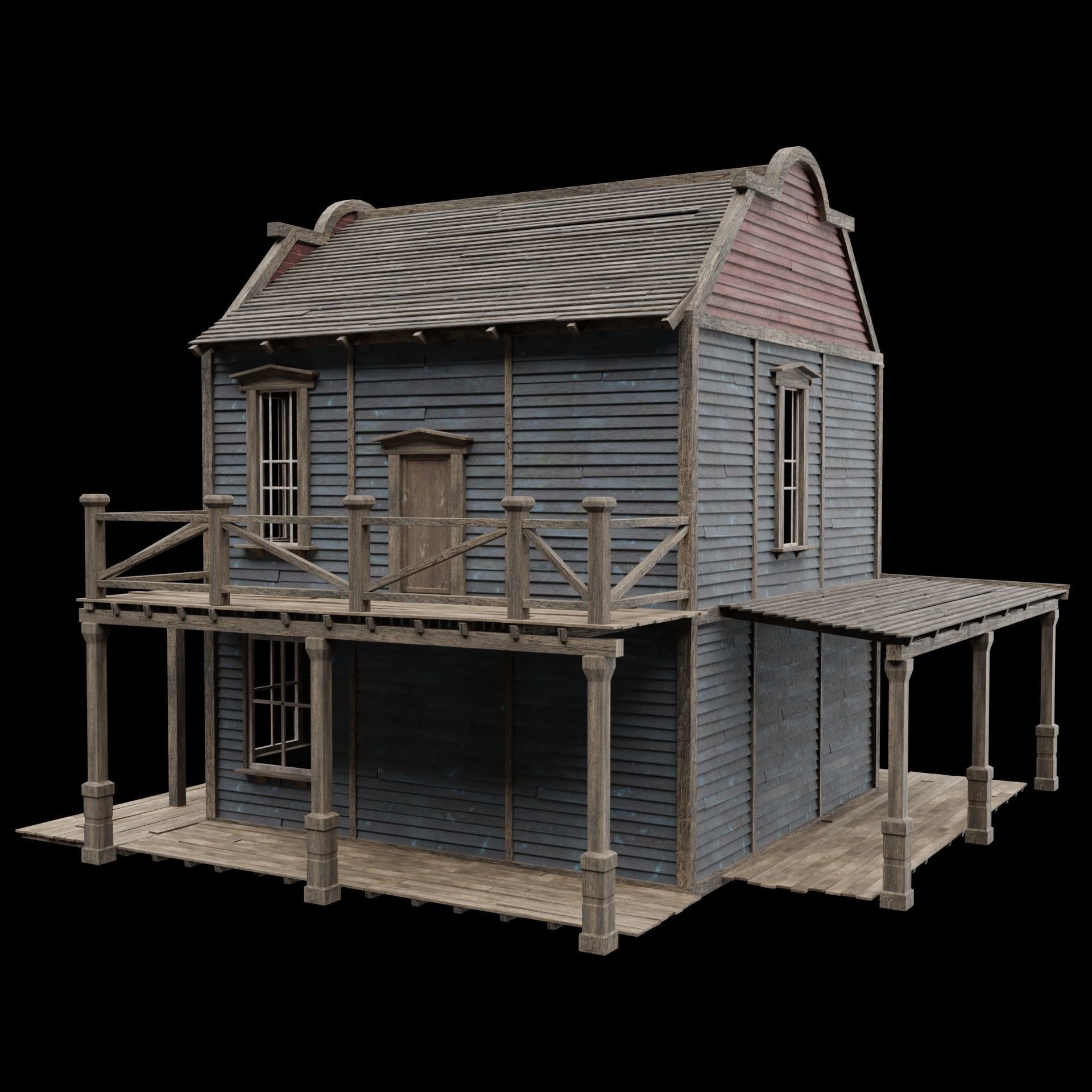 Wild West Saloon - Low-Poly Game-Ready 3D Model - View 22