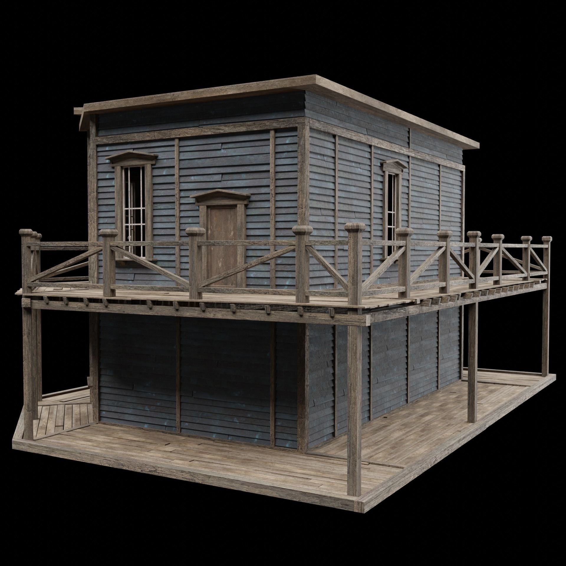 Wild West Saloon - Low-Poly Game-Ready 3D Model - View 28