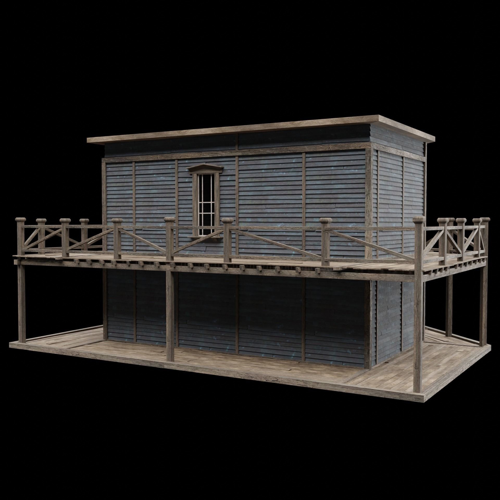 Wild West Saloon - Low-Poly Game-Ready 3D Model - View 29