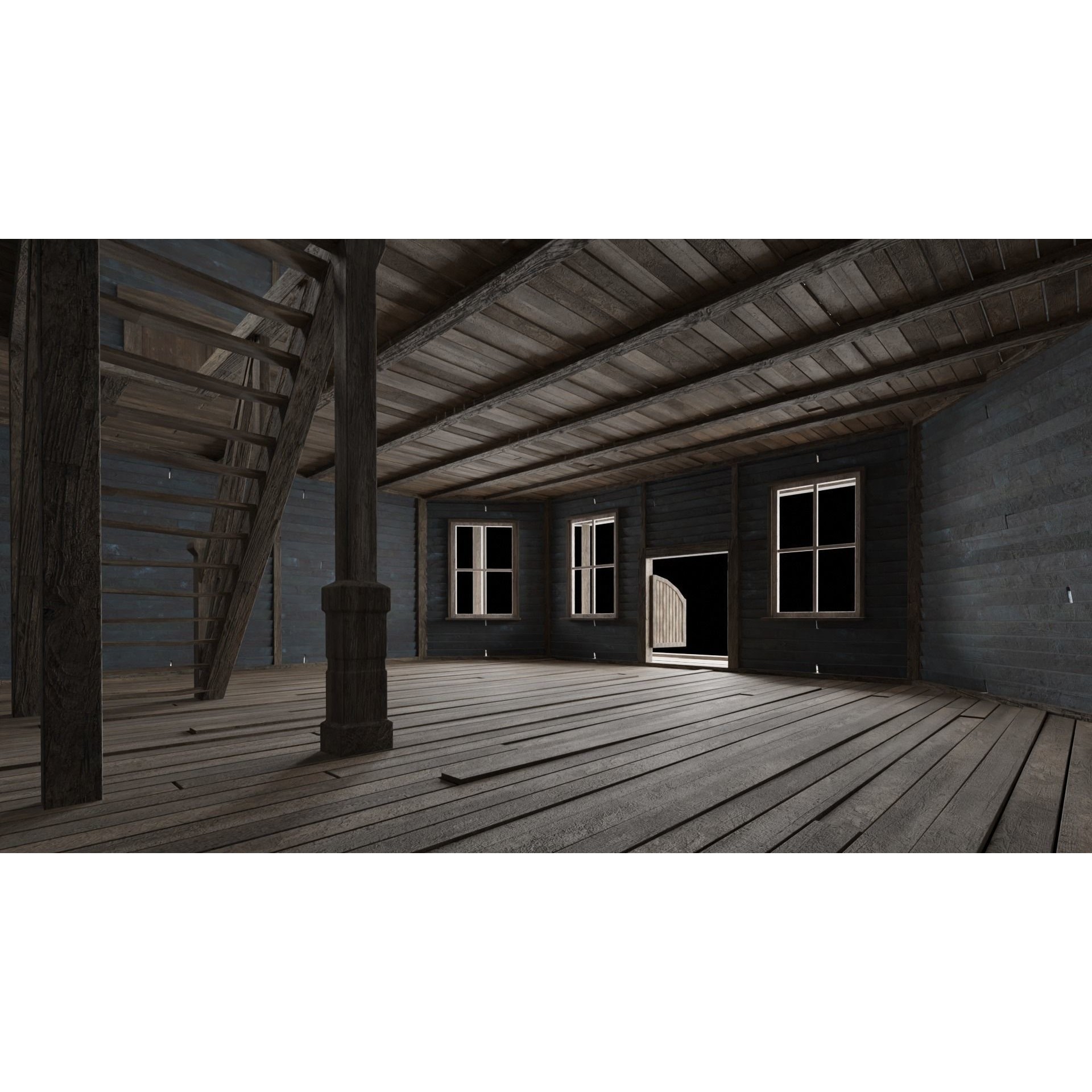 Wild West Saloon - Low-Poly Game-Ready 3D Model - View 31