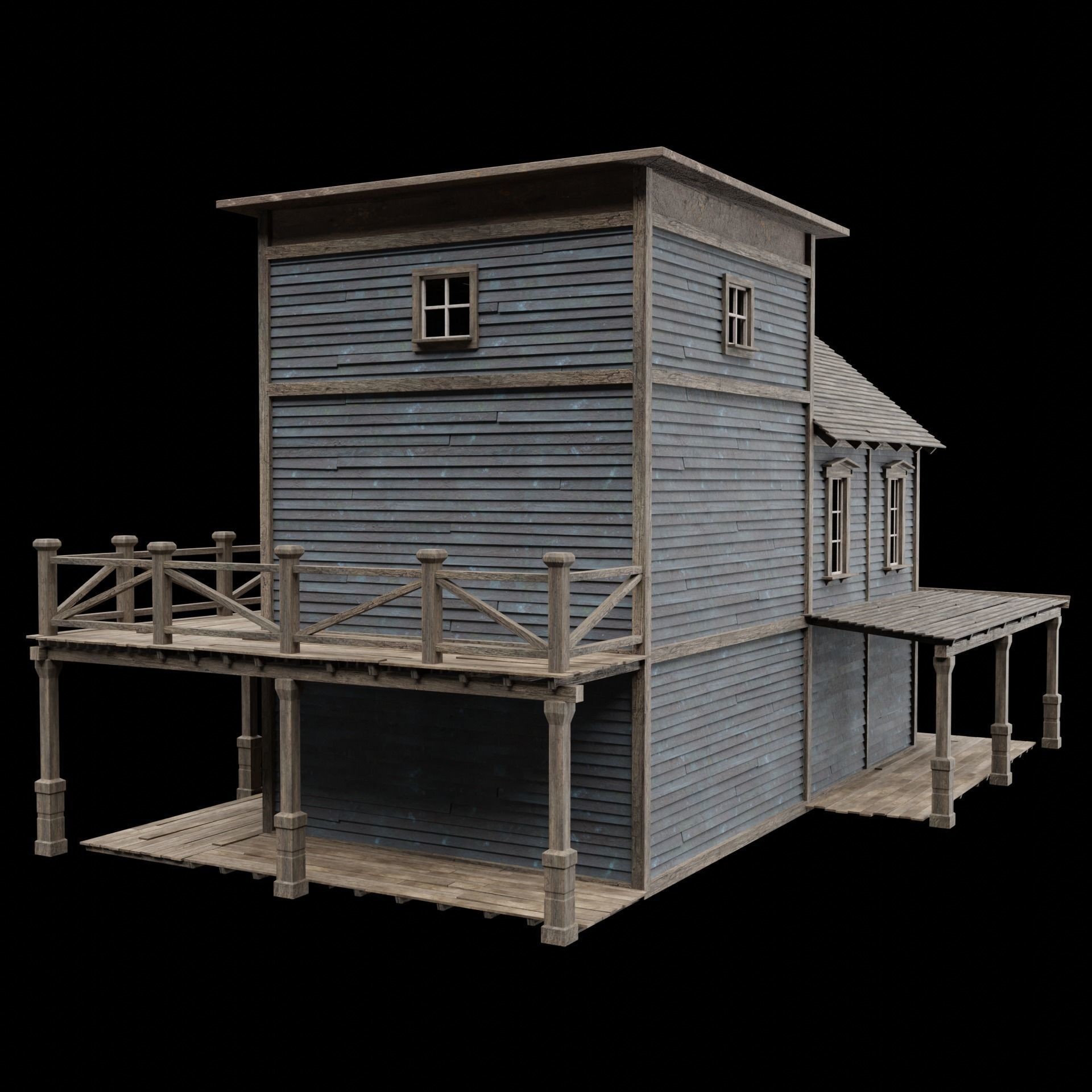Wild West Saloon - Low-Poly Game-Ready 3D Model - View 34